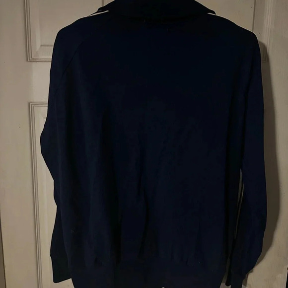 Vintage 1970s 80s Mens Net Worth Med Track Swim Jacket - Blue - Zip Front - Picture 3 of 3